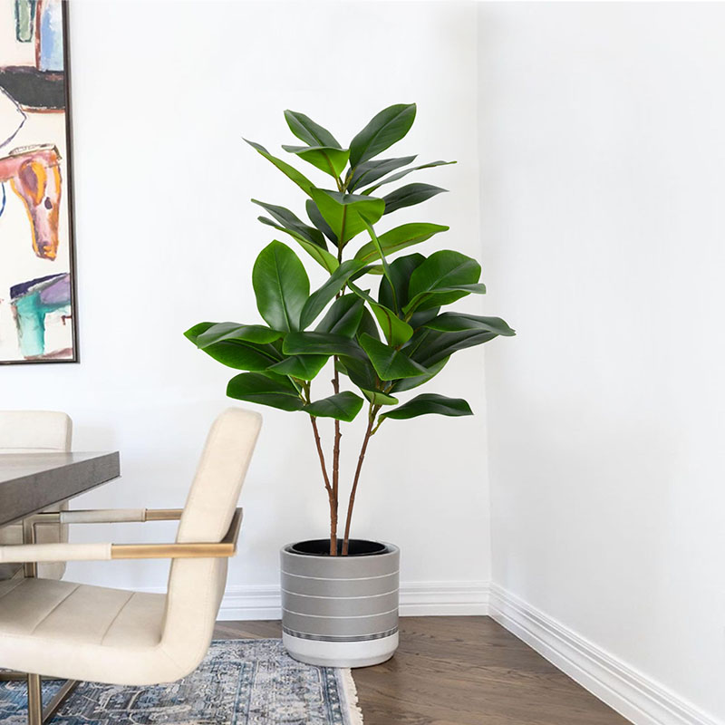 Rubber Plant Ficus - 51in tropikalne duże sztuczne rośliny Banyan